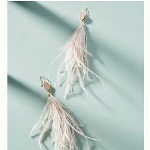 Anthropologie Deanne Feather Drop Earrings
